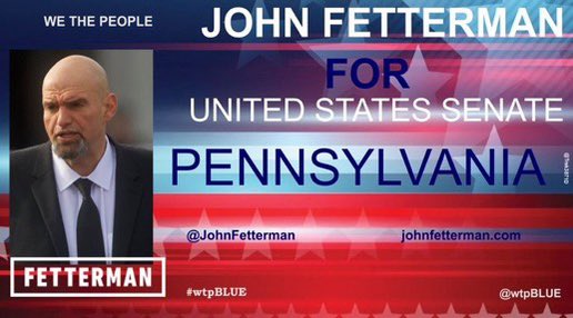John Fetterman (D) Pa; “✔️Raise minimum wage ✔️Codify Roe ✔️Expand access to Healthcare ✔️Protect marriage equality ✔️Lower prescription drug costs ✔️Pass the Pro Act +Protect Union way of life “ #wtpBLUE #ONEV1 #FreshResists #DemVoice1