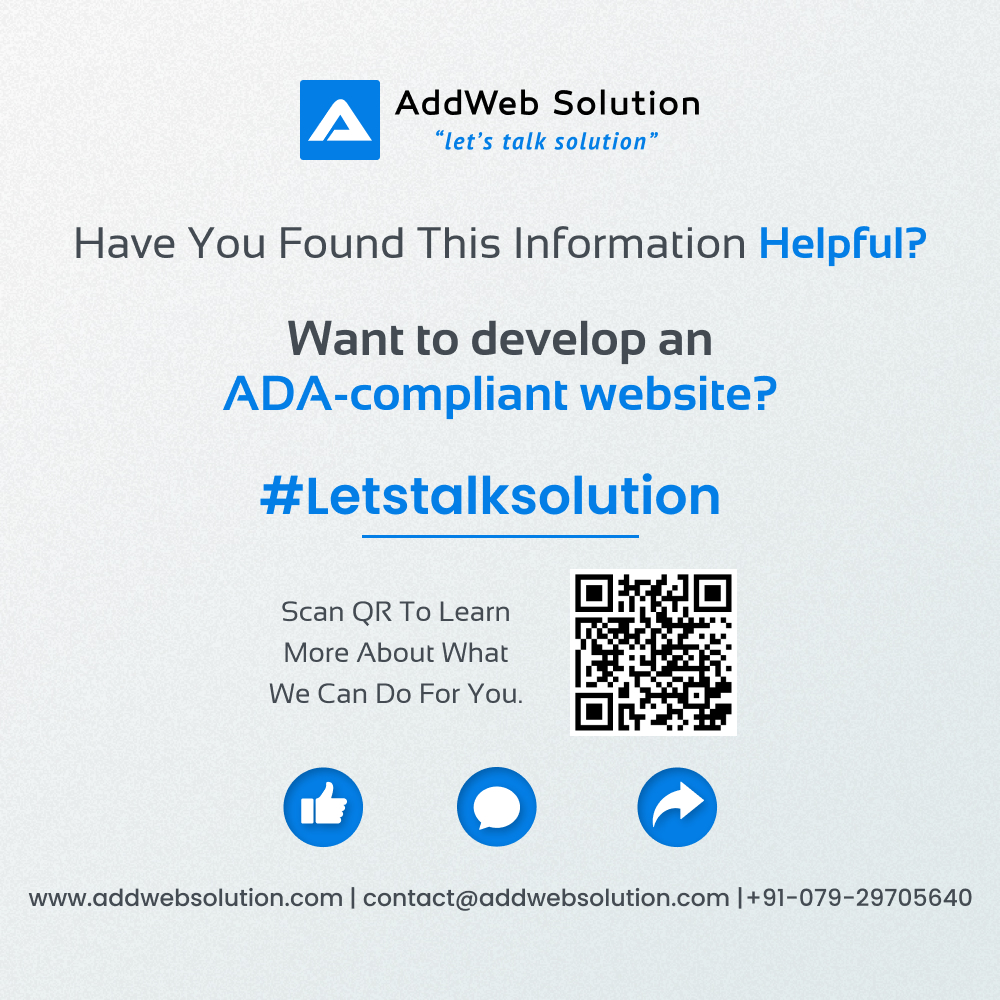 AddWebSolution's tweet image. Here we shared eight essential best practices designers can apply to their workflows. 

Want to develop an ADA-compliant website? 
#letstalksolution addwebsolution.com/web-applicatio…

#webaccessibility #accessibility #disabilities #disabilityinclusion #accessibilitytips