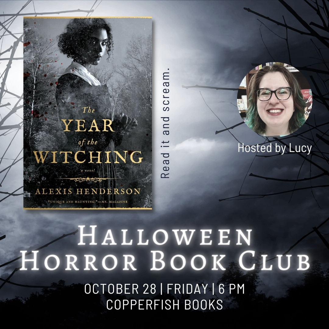 Join Lucy for our special Halloween Horror Book Club on 10/28 to discuss THE YEAR OF THE WITCHING (<a href="/BerkleyPub/">Berkley Publishing</a>) by @alexhwrites - a stunning debut in which a young woman living in a rigid, puritanical society discovers dark powers within herself: copperfishbooks.com/event/hallowee…!
