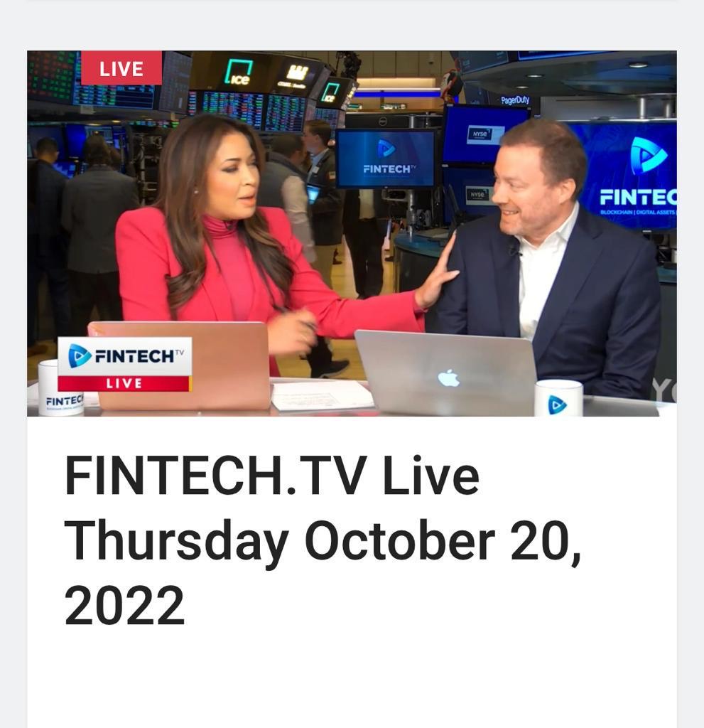 Happening now: INX's @DCBorthwick at the @NYSE, @FintechTvGlobal Watch LIVE: fintech.tv