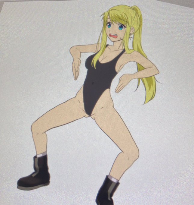 ウィンリィ線画も再々修正して色塗り開始〜_(:3」z)_実はハガレン大好きなんですよね 