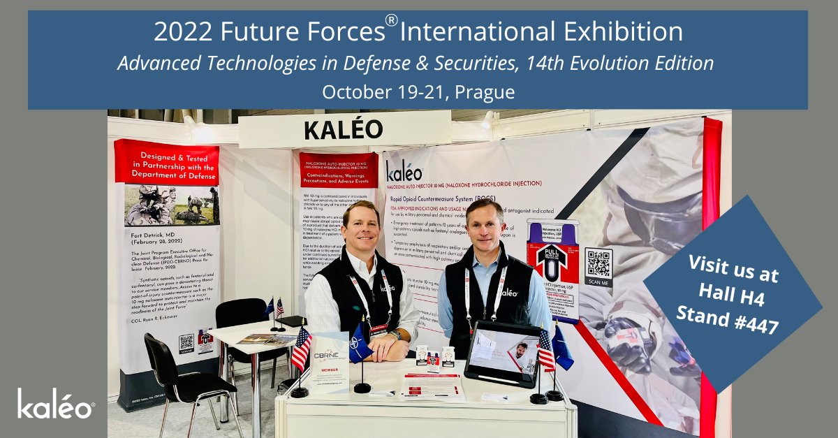 Mark Herzog and Gary Riddle of our Government Sector business unit are exhibiting at the @ForcesForum this week in Prague. Visit our booth to learn more about our Rapid Opioid Countermeasure System (ROCS). #military #defense