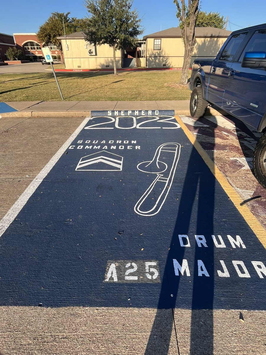 RHS_AFJROTC's tweet photo. Some cadets wear it on their uniforms, our current year Cadet Squadron Commander wears it on his parking spot.  #FlyFightWin #TheGisdEffect https://t.co/3rGDE02I6V