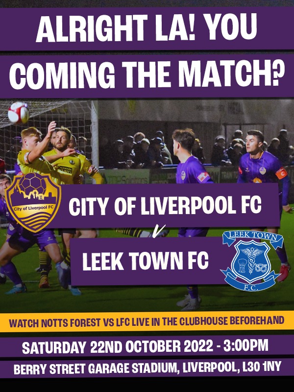 Come to support the Purps on Saturday. You can watch the LFC game in the bar beforehand or watch it at home and shoot up to The Berry St Garage Stadium in time for KO. McNally's Purps looking for 3 wins on the bounce and 5 wins in 6!! Tickets here skiddle.com/e/36203788