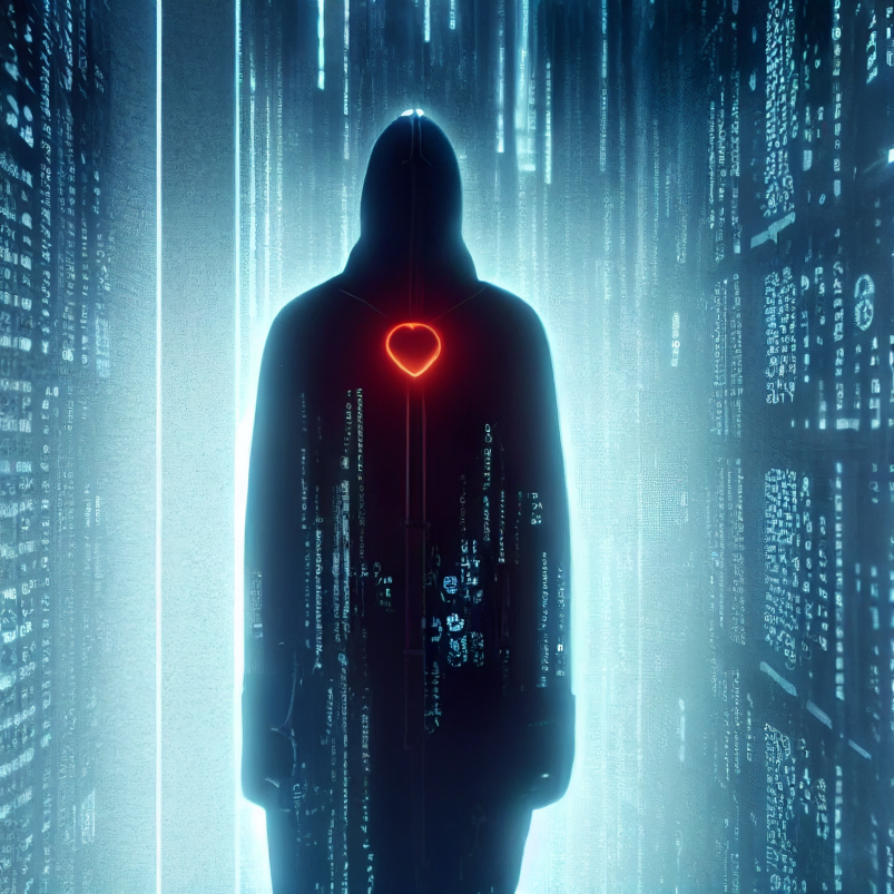 AIgene_NFT's tweet photo. Our text-to-image algorithm generator💻
Artwork about Love, Death&amp;Robots❤️❌🤖 #lovedeathrobots  #AIArtworks #NFT #NFTs #AI
A hacker in a digital forest🔢
Picture in the style of CyberPunk🎨 https://t.co/C5eoGocLpu