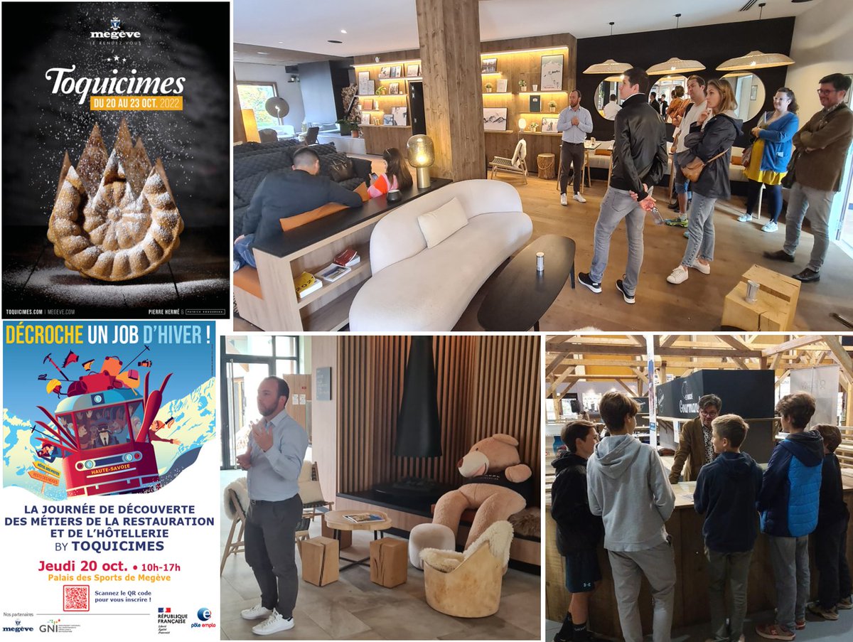 TISSERANDMASSAR's tweet photo. [#Toquicimes]🔴En Direct, les candidats ayant suivi la Détection de Potentiel sont allés visiter le @Novotel_FR de #Megève pour découvrir les postes proposés par cet établissement.
L'occasion également d'aider des collégiens à décrocher leur stage de 3e dans cet hôtel ‼️ https://t.co/j4yB9kfMEU