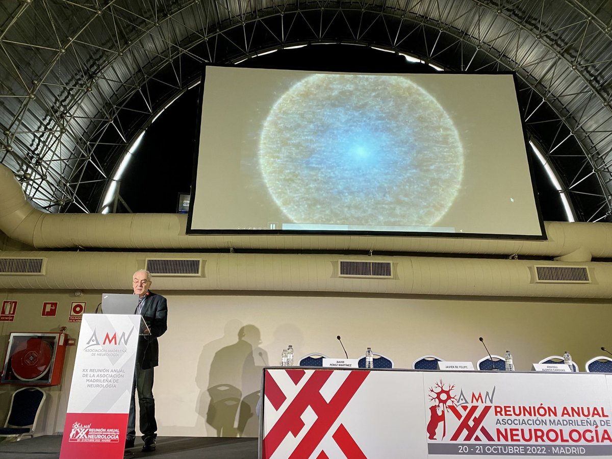 daperezm's tweet photo. Empezamos la XX Reunión anual de la @AMNneuromadrid con #JavierDeFelipe y la conferencia inaugural.
Y empieza por el principio de todo: el Big Bang https://t.co/0DnBxRAi3k