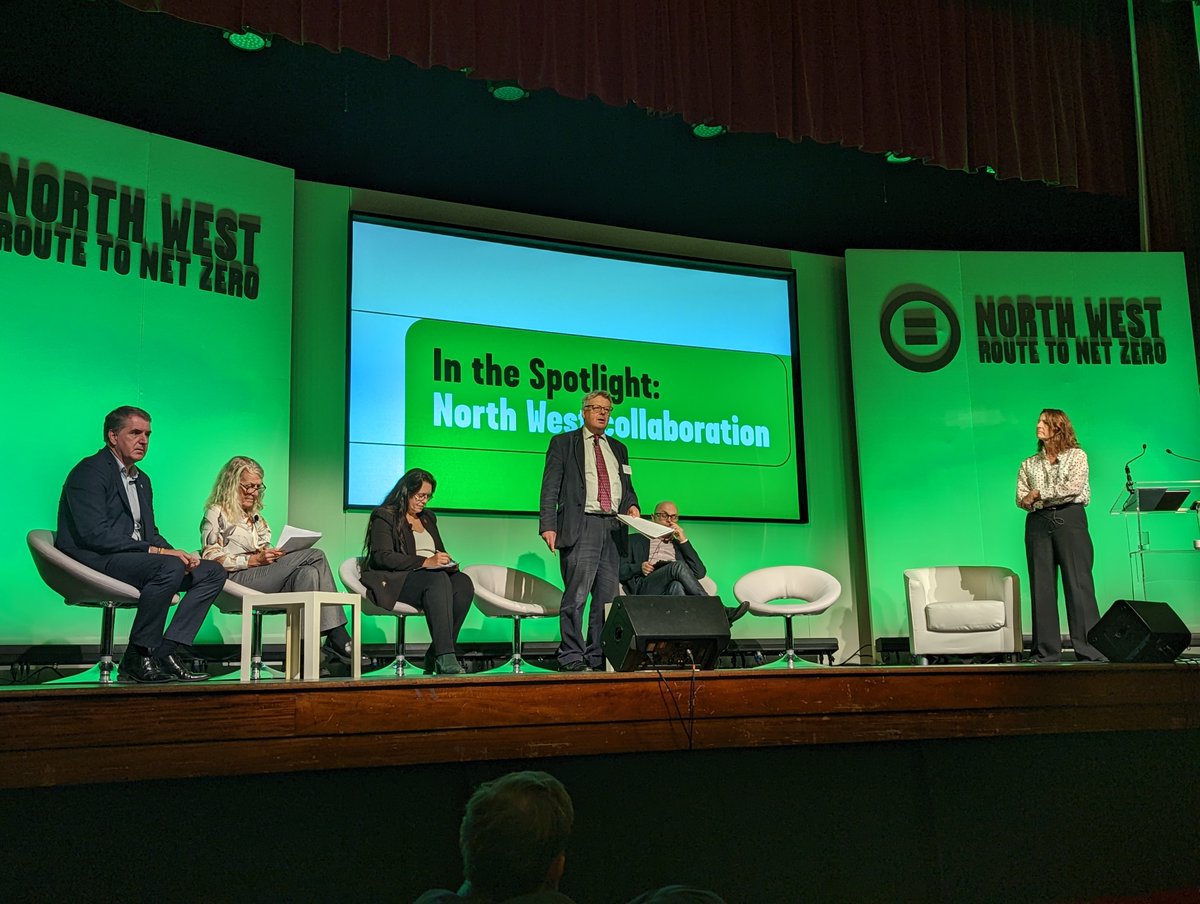 cumbrialep's tweet photo. Our Chair Lord Inglewood took to the stage at #RouteToNetZero as part of the 'In the Spotlight: Leaders Meet' Session.
He joined the panel alongside @MetroMayorSteve Steve Connor from @GMLEP, @weezegee from @Go_CheshireWest and @miranda_barker from @lancslep https://t.co/z8MVLFnBAW