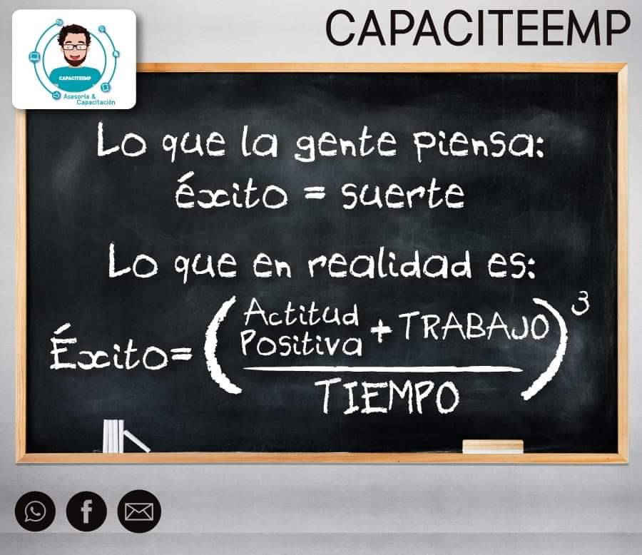 capaciteemp's tweet photo. La fórmula del éxito... ✨😉💙

#MotivandoAMéxico 🇲🇽
#CapacitaciónParaElCambio 🌐 https://t.co/C51XXYGgRU