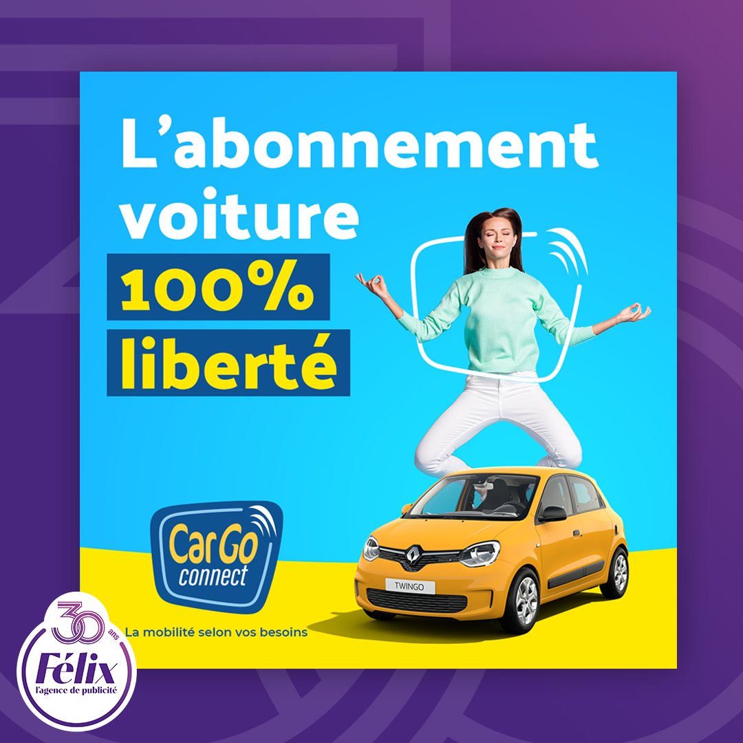Pour assurer le lancement de CarGo Connect, service de location de voitures par abonnement, l'<a href="/agencefelix/">Agence Félix</a> passe à la vitesse supérieure. 

➡️ KV, webdesign, définition &amp; déploiement du plan digital avec un mix notoriété / performance.

#byFélix #automobile