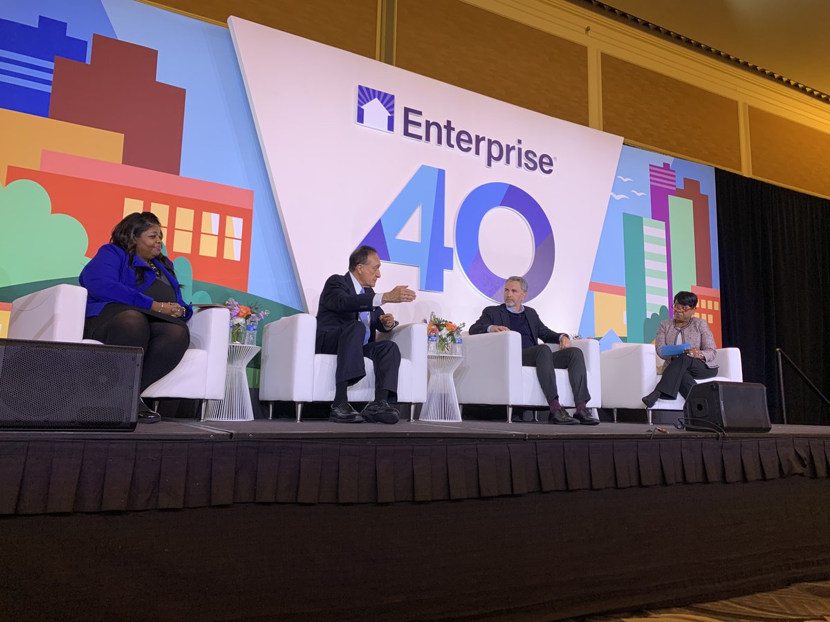 EnterpriseNow's tweet photo. “We need to double down on affordable rental housing production but we also need to create access to education in the place we call home.”

@henrygcisneros speaks on the intersection of housing and education in the issue of rentership. #Enterprise40 https://t.co/XGDHzMszKu