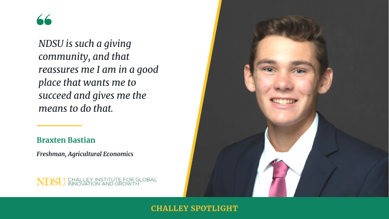 ChalleyInst's tweet photo. We are shining a spotlight on the great work being done by students and faculty at the Challey Institute. Our October spotlight features Braxten Bastian, a freshman at @NDSU and @ChalleyInst scholarship recipient. #ChalleySpotlight

https://t.co/IRmBK6HCHV https://t.co/LeplZXmLtR