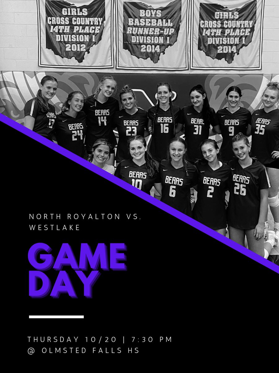 Sectional final match tonight!! Come support the Bears as we take on Westlake 🏐
#GoBears