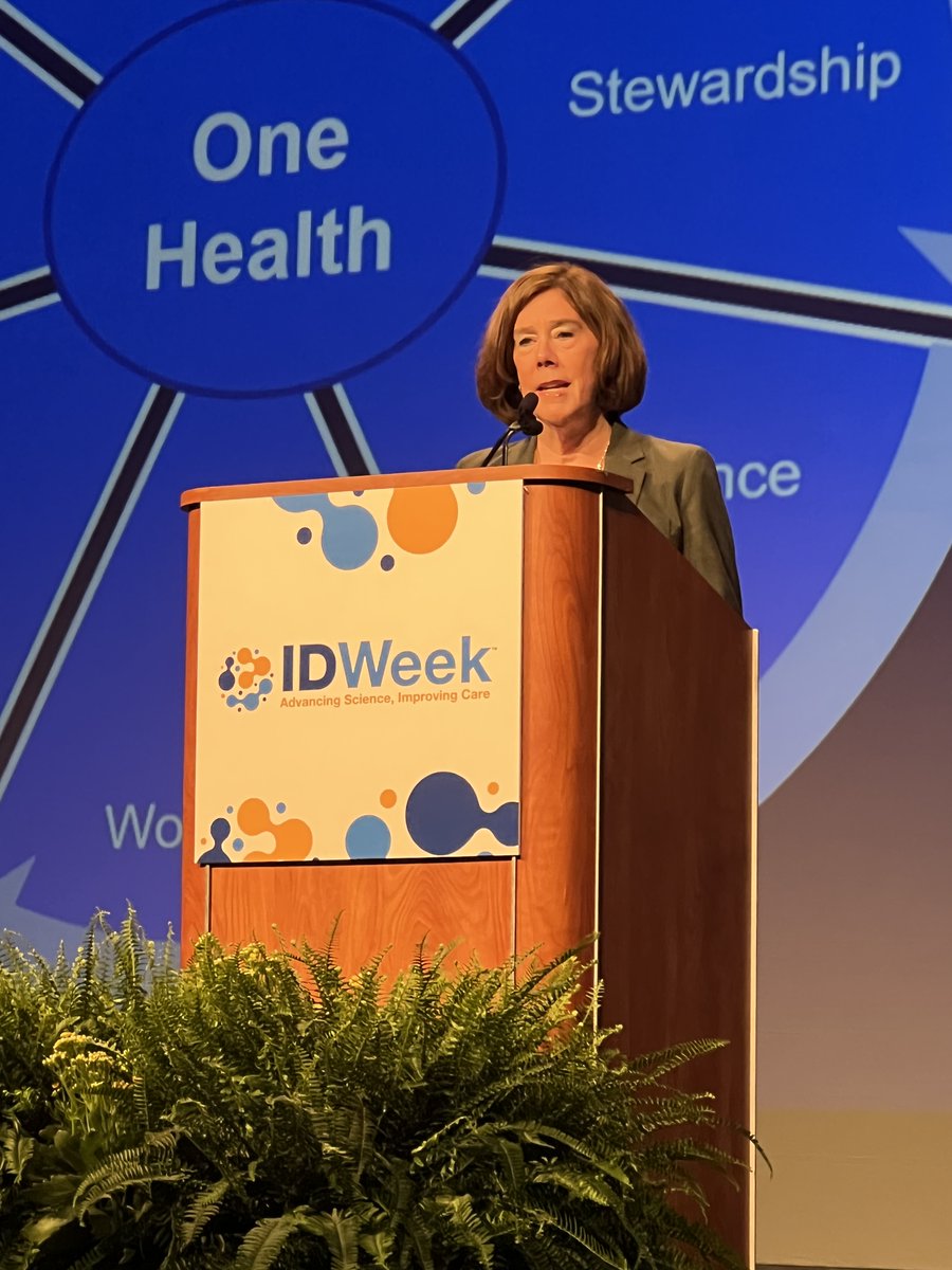 IDWeekmtg's tweet photo. "We as leaders in ID need to focus on stewardship as it improves patient outcomes, not just decreases costs." Dr. Helen Boucher (@hboucher3) talks about the vital action needed to combat the rising threat of #AMR.

#IDWeek2022 https://t.co/NcTBqtE7gA