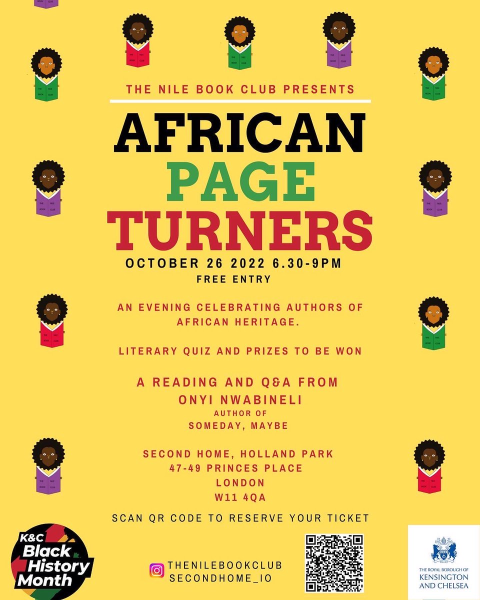 TheNileBookClub (@nilebookclub) on Twitter photo We are celebrating Onyi Nwabineli and other African Writers at our African Page Turners event on 26.10.22 at <a href="/SECONDHOME_IO/">SECOND HOME</a> We are celebrating Onyi Nwabineli and other African Writers at our African Page Turners event on 26.10.22 at <a href="/SECONDHOME_IO/">SECOND HOME</a>
