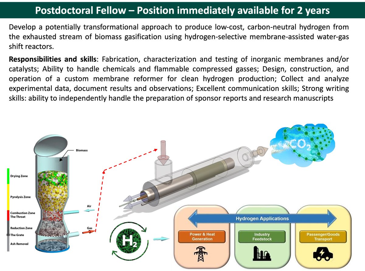 Check this out!!!
I am looking for a postdoc to work on inorganic membrane reactors for clean hydrogen production.
Apply here:
clarkson.edu/human-resource…
(search by position title "Postdoctoral Fellow")
