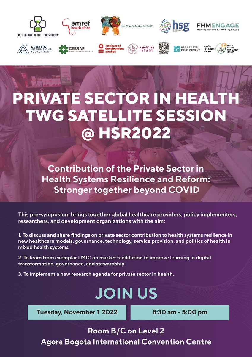 Private Sector in Health (@psinhealth) on Twitter photo Are you attending #HSR2022? Interested in the role of the #PrivateSector? Join us for our satellite session on 1st November! <a href="/H_S_Global/">Health Systems Global</a> Are you attending #HSR2022? Interested in the role of the #PrivateSector? Join us for our satellite session on 1st November! <a href="/H_S_Global/">Health Systems Global</a>