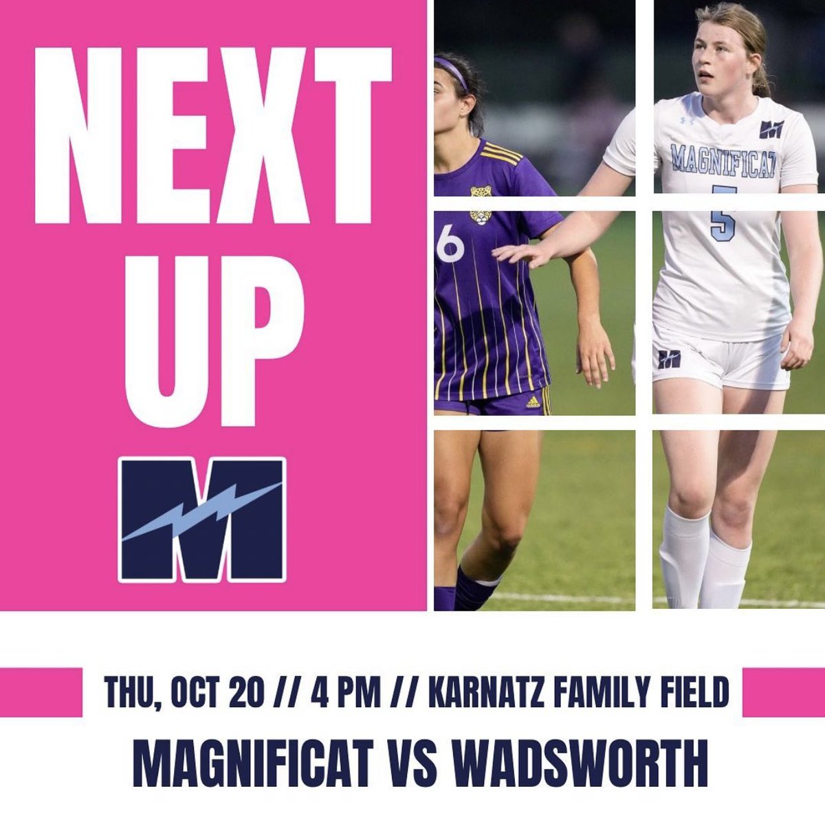 Magnificat Soccer (@magssoccer) on Twitter photo PLAYOFF GAME
<a href="/MagsSoccer/">Magnificat Soccer</a> vs. <a href="/Wadsworthsoccer/">Wadsworth Soccer</a>
📆 10/20/22
⏰4:00pm
🏟 Karnatz Family Field
⚽️ Sectional Final
🌥 48° and cloudy PLAYOFF GAME
<a href="/MagsSoccer/">Magnificat Soccer</a> vs. <a href="/Wadsworthsoccer/">Wadsworth Soccer</a>
📆 10/20/22
⏰4:00pm
🏟 Karnatz Family Field
⚽️ Sectional Final
🌥 48° and cloudy