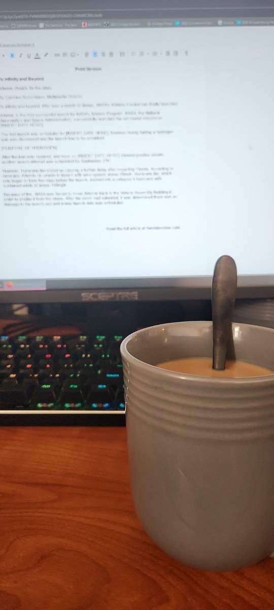 Coffee and getting some writing done for <a href="/ShipUSlate/">The Slate</a> and <a href="/SUTVNews/">SUTV News Team</a>. Not a bad way to start the morning.