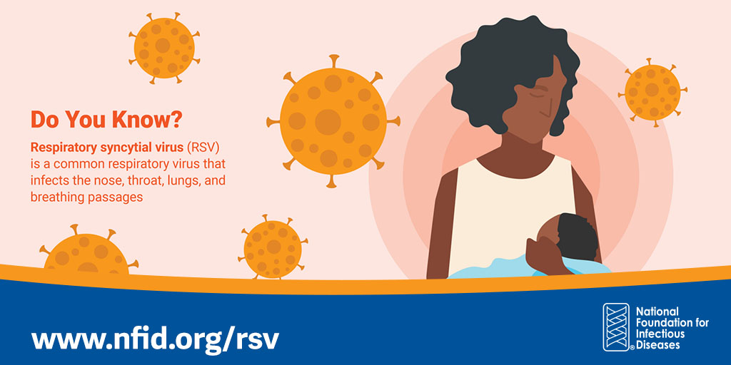 NFIDVaccines's tweet photo. #DYK: October is #RSVAwareness Month? RSV is a common, yet underrecognized respiratory virus that can lead to serious illness, hospitalization, and death. Learn more at https://t.co/G8iVHsGp9T https://t.co/ICylF8vn6o
