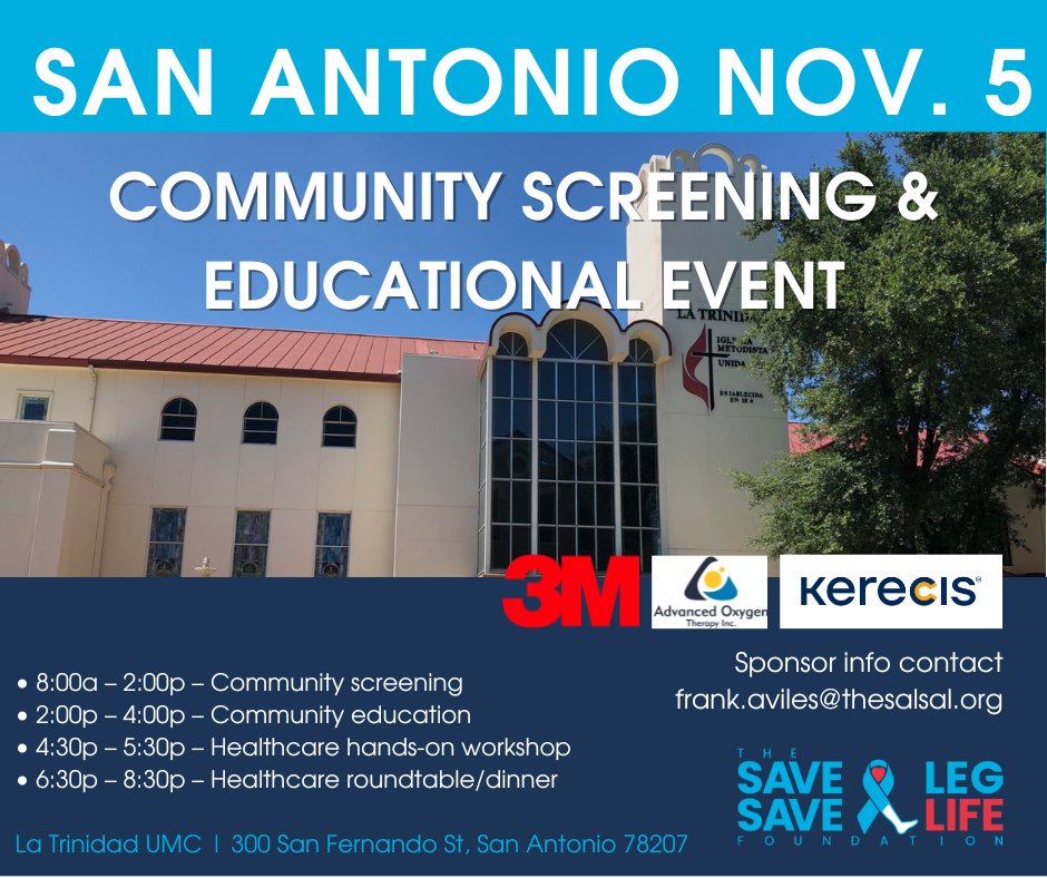 thesalsalorg's tweet photo. SAN ANTONIO Free event link: https://t.co/mZ51EtYoVj
 #DocsInSocks #savealegsavealife #diabetesprevention #PADawareness #amputationprevention #communityoutreach #sanantonio #sanantoniotx https://t.co/oxFIjyJ5r0