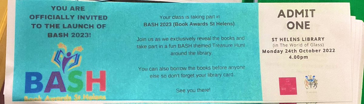 Year 1 have been invited to take part in BASH 2023 Book Awards in St.Helens. If anyone attends please take a photo and don’t forget to tag us in your tweet! #bash2023 #bashsthelens #year1bookawards