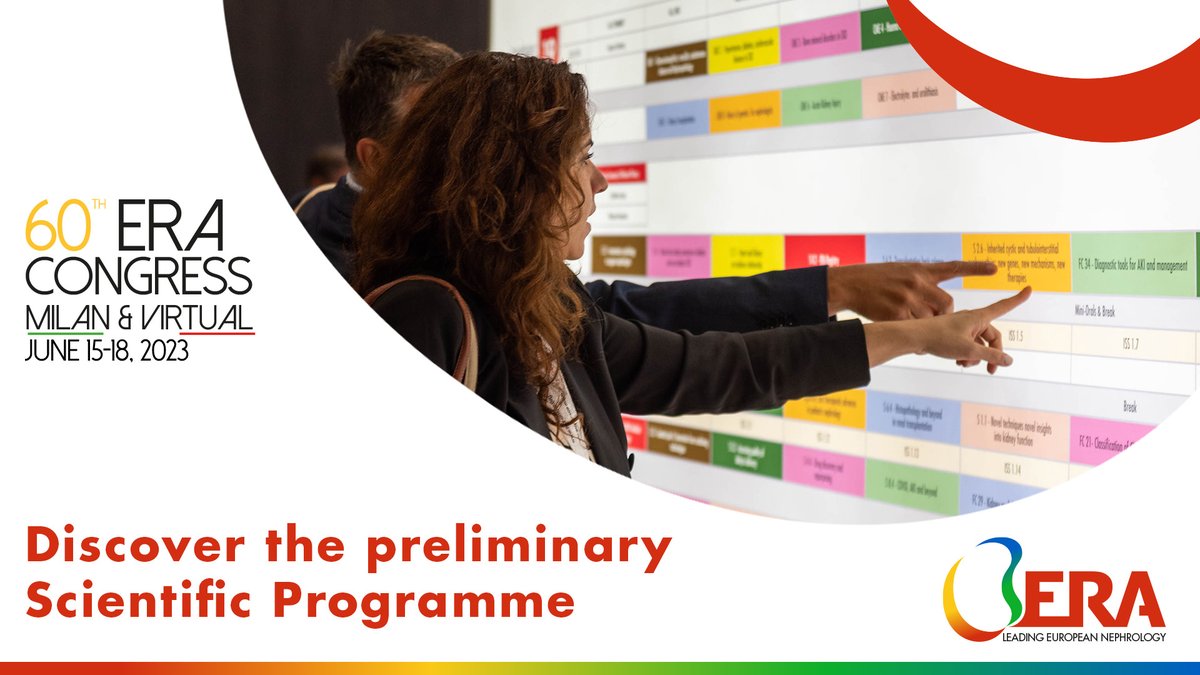 🆕The preliminary #ERA23 Scientific Programme is now ONLINE! 📌It guarantees, both live and virtual, top-quality presentations, and close interaction with the attendees. Discover more 👉 bit.ly/3s8Y4IT