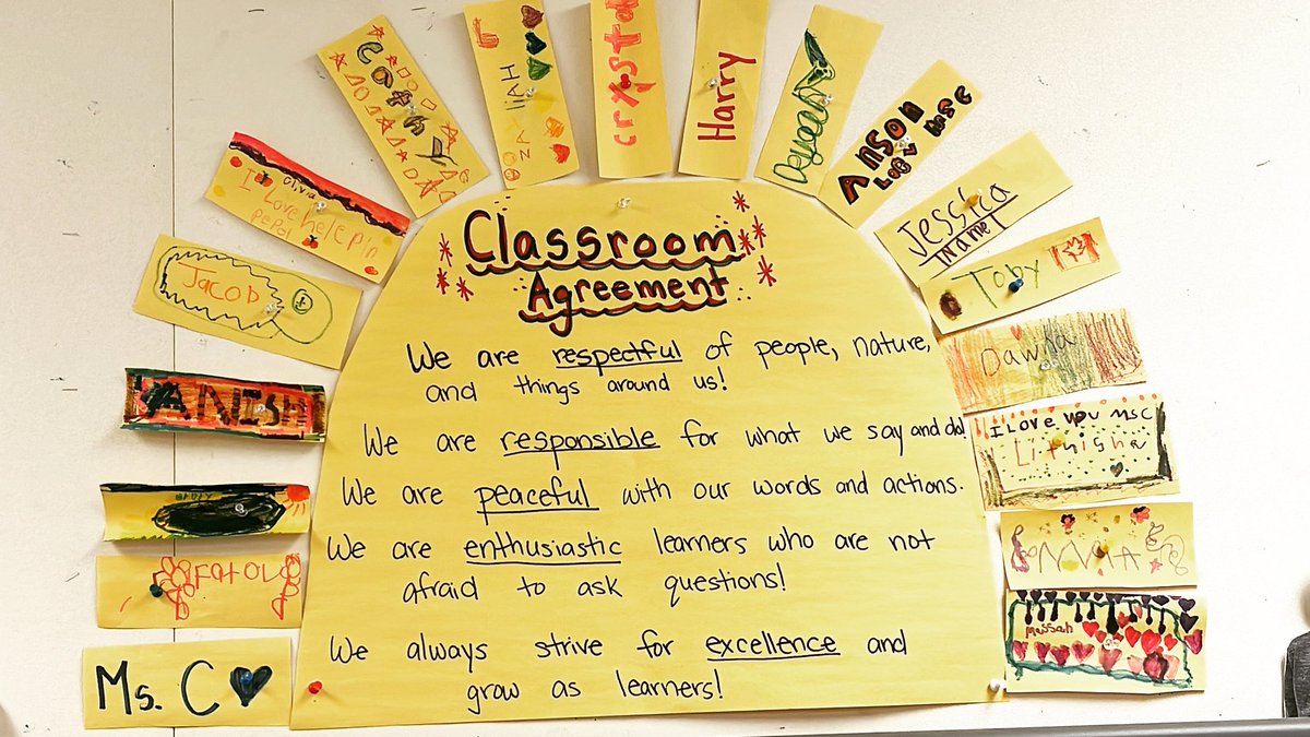 ms_christo's tweet photo. This years classroom agreement might be my favourite ☀️💛 #grade1 #grade2 #classroomcommunity #tdsb https://t.co/nahlVrsnpY