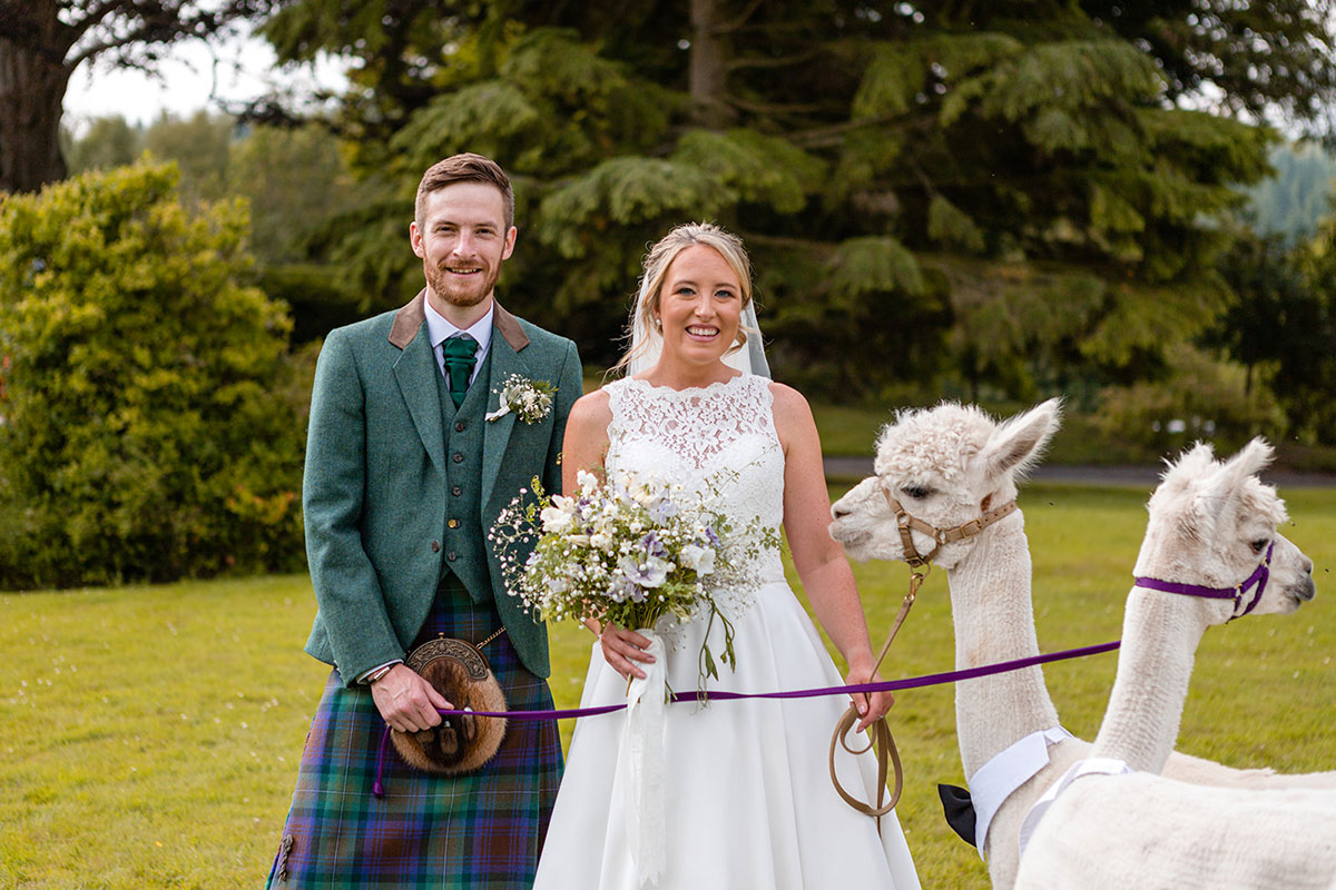 tietheknotscot's tweet photo. ☀️ Sunny Dumfries #WeddingoftheWeek with adorable alpaca ring bearers 🦙💍

Katie + Gavin's classic country house wedding at @mabiehousehotel had a lot of happy tears and a surprise in store for guests 

👇 Tap the link to see it all 👇

https://t.co/QE2Ez0wEHL

#scottishwedding https://t.co/8PSbmvrPJ7