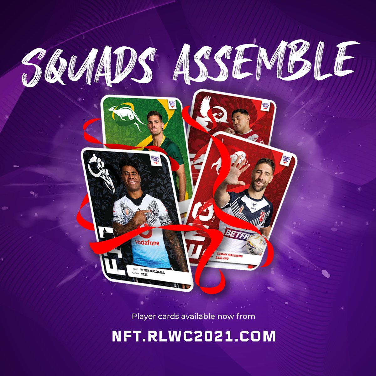 🏆 Add the biggest names from RLWC2021 to your collection now!

Our new Squads Assemble player packs, featuring the stars of the World Cup, are now available in our digital marketplace!

Start collecting now: nft.rlwc2021.com

#RLWC2021 | <a href="/NuArcaLabs/">NuArca Labs</a>