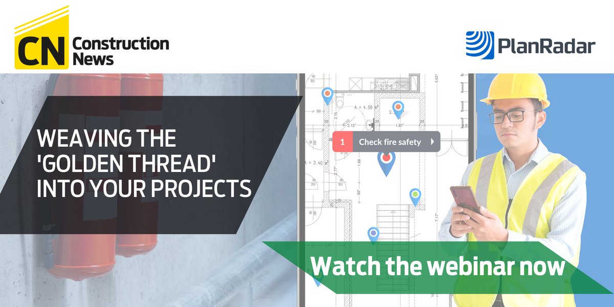 Exclusive webinar with @PlanRadarUK | Weaving the golden thread into your projects Listen to our expert panel discuss the key challenges and opportunities for the construction industry in navigating this new legislative regime. Access the webinar here: bit.ly/3ylOtSK