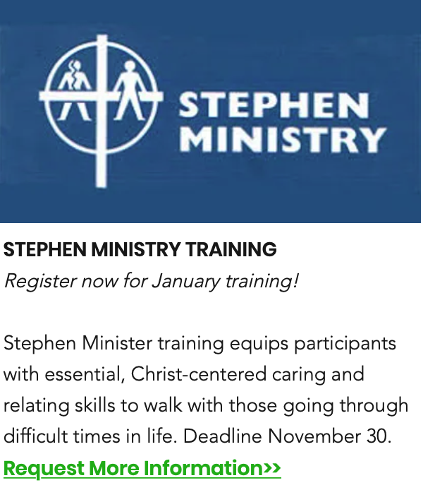 ClayChurch's tweet photo. Do you know about Clay Church Stephen Ministry? Stephen Ministers provide one-on-one care to people in the congregation or community experiencing challenges in life. Learn more at https://t.co/DkMru47exo. https://t.co/79hpaKL66w