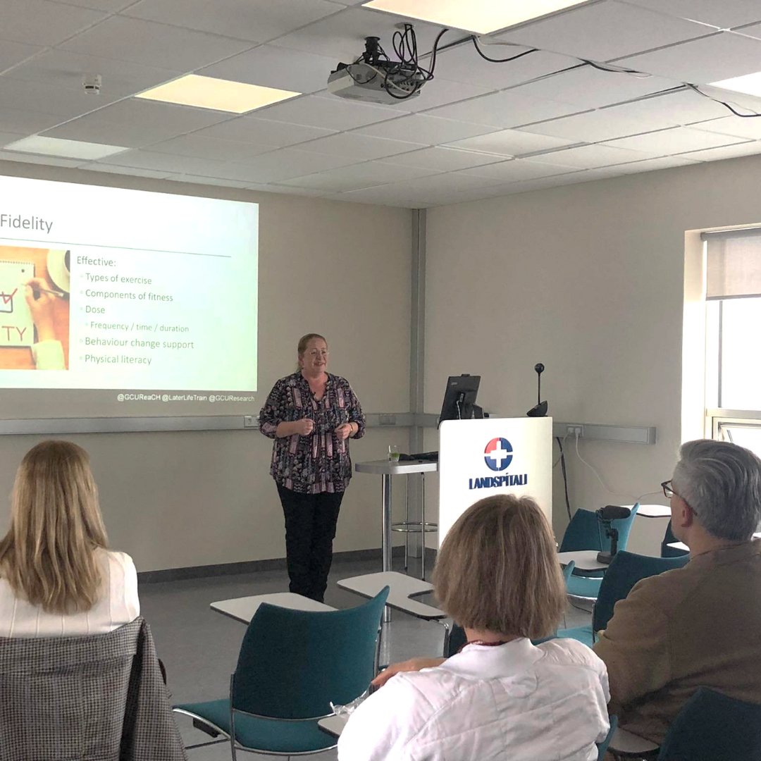 📢 GCU ageing expert Professor Dawn Skelton visited Iceland to teach physiotherapists about the new world falls prevention guidelines. She reached out to 10% of the Icelandic physiotherapy workforce with her live lectures and workshops. 🇮🇸 📲 gcu.ac.uk/aboutgcu/unive… #SDG3