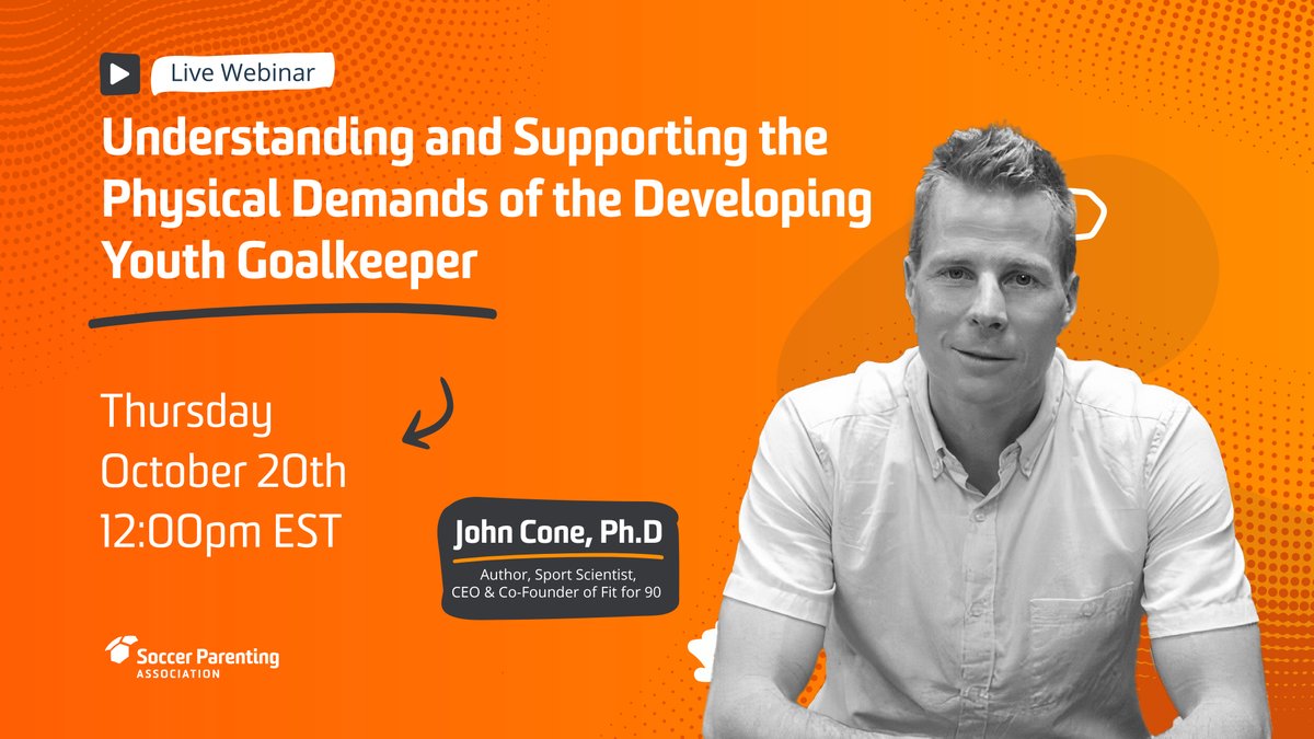 👉 FINAL REMINDER

Join us for the final webinar of #GoalkeeperWeek with <a href="/FitFor90/">FitFor90</a> founder  <a href="/Jrcone/">John Cone, PhD</a> on "Understanding and Supporting the Phsyical Demands of the Developing Goalkeeper" 🤩

You don't want to miss this! Register now via the hub: soccerparenting.com/goalkeeper