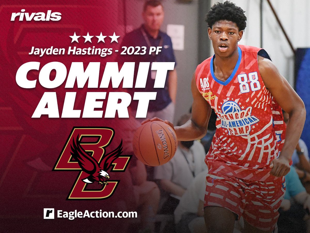 🏀 COMMITMENT 🏀 Four-star forward Jayden Hastings (@JaydenCHastings) has committed to Boston College “Their program is on the rise and I can be a big part of that.” 🔗: basketballrecruiting.rivals.com/news/commitmen…