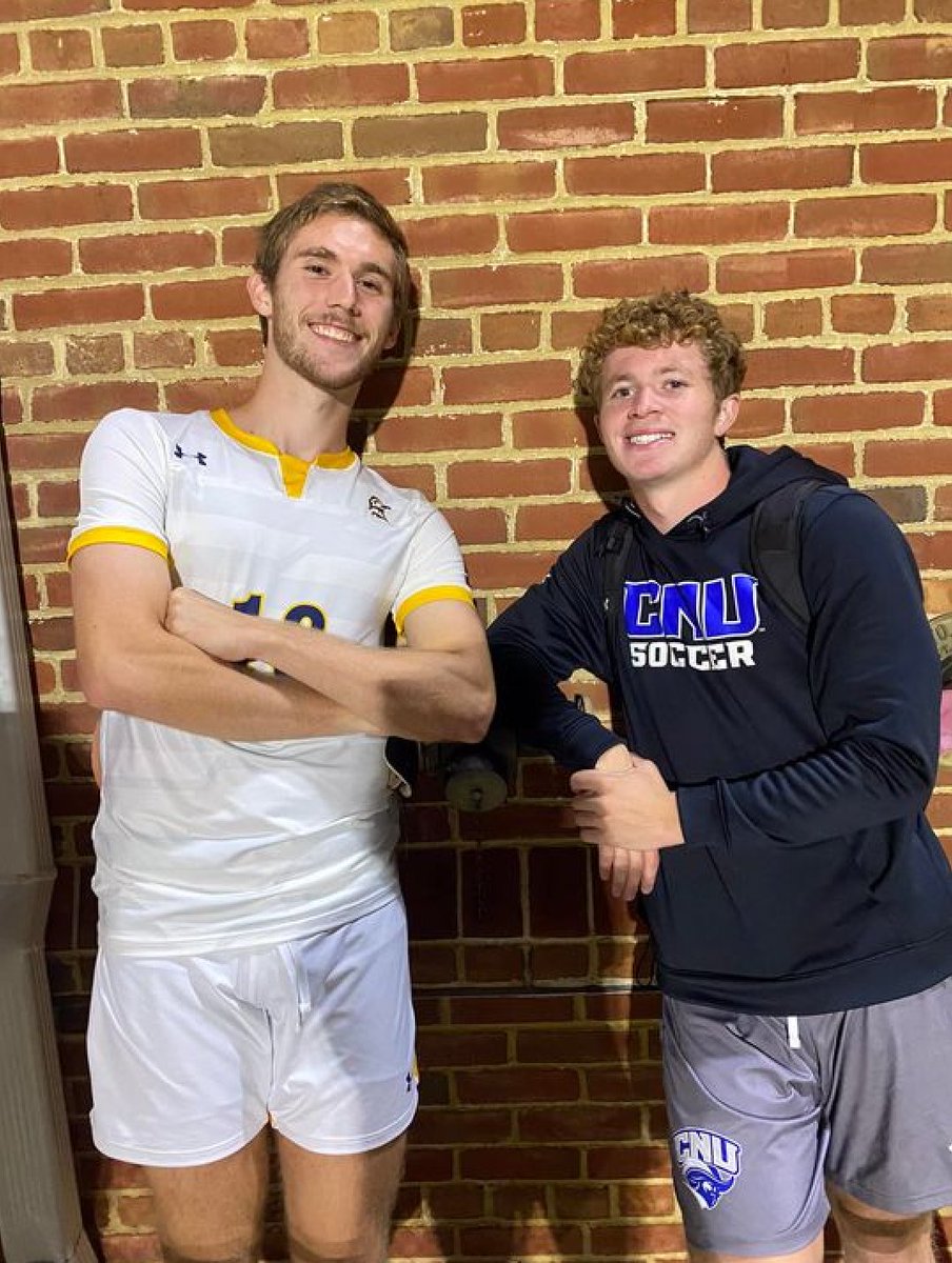 FCFrederick's tweet photo. FCF alums Ryan Barkdoll from @SMCM_MSOCCER & Carson Grove from @CNU_MS after their game this weekend! #FCF #FCFalumni #FCFrederick https://t.co/MrunZEtB1t