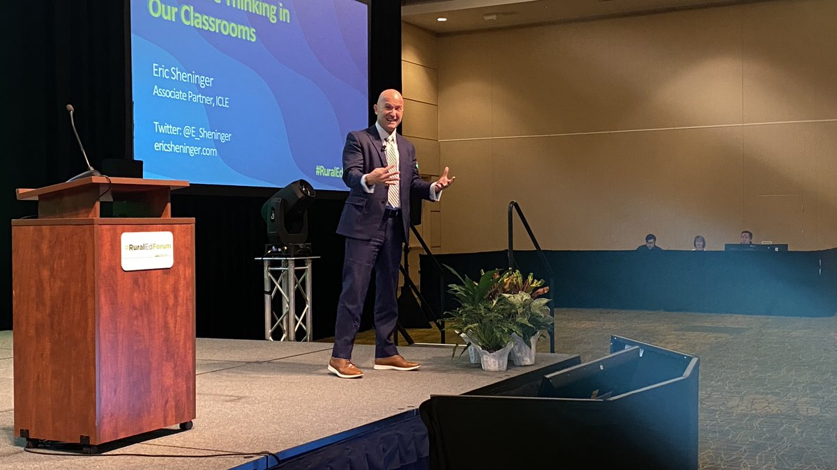 Excited to have @E_Sheninger kicking off the 2022 #RuralEdForum as our keynote speaker…he’s talking about Disruptive Thinking in Our Classrooms: Preparing Learners for Their Future.