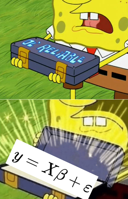 jebyrnes's tweet photo. It's just an embarrassment of #statsmeme riches for all of us profs! And this is just searching "linear model meme" https://t.co/aNtZ5DGSrw