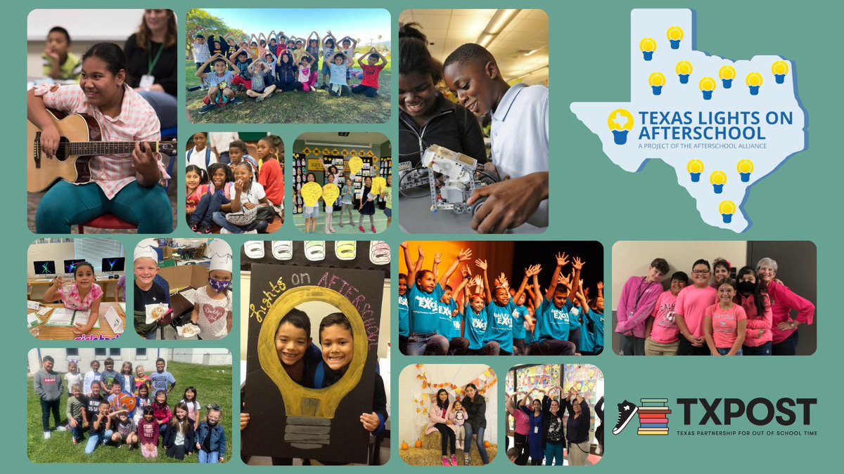 TXPartners4OST's tweet photo. Today, we celebrate #LightsOnAfterschool with a record 720 Texas programs and millions of #outofschooltime (OST) champions nationwide to amplify the impact, value, importance, and need for OST in our communities.

Join #TXPOST in celebrating and supporting OST in Texas today! https://t.co/P3yyA62pgl