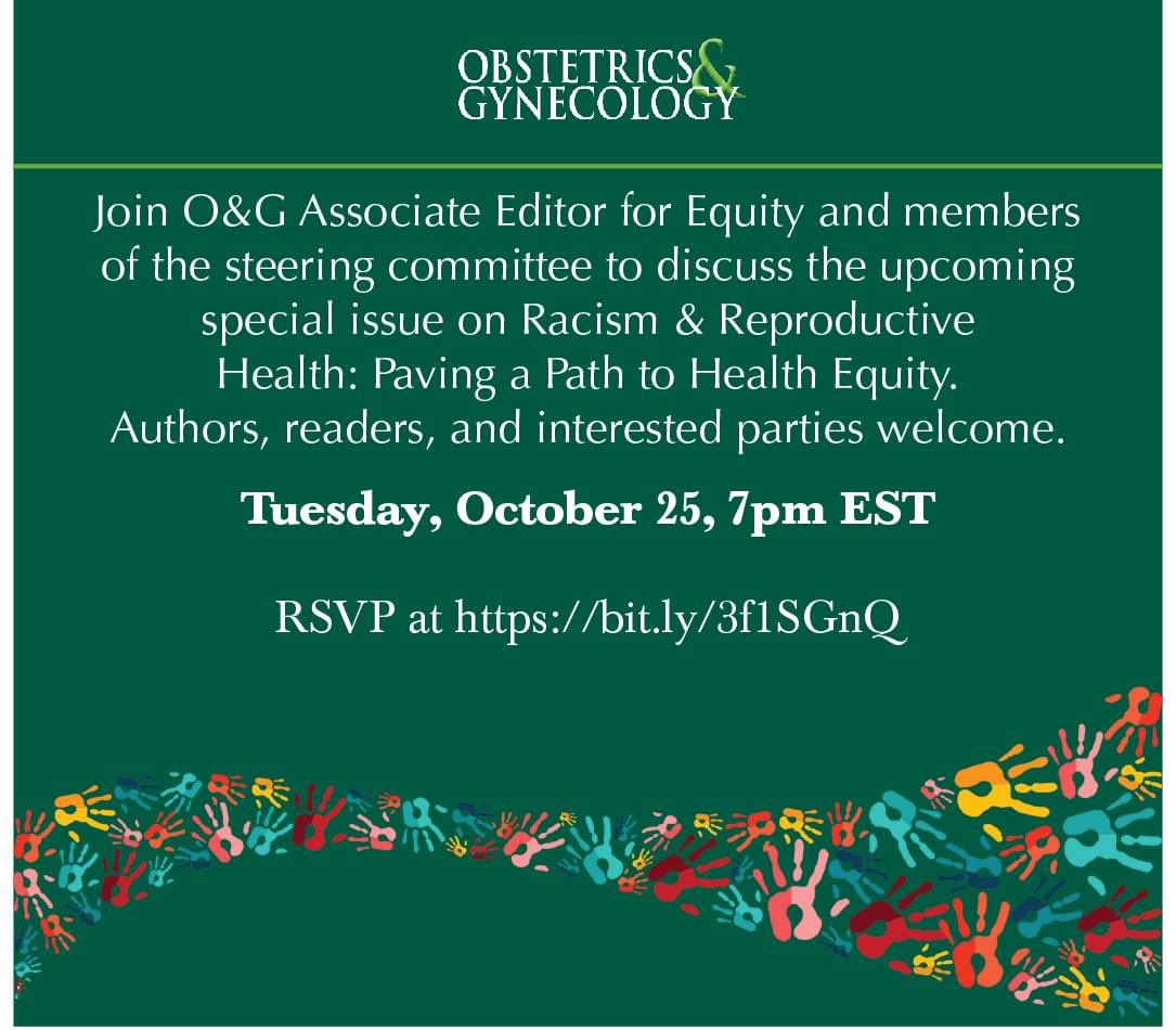 Ebony B. Carter, MD, MPH (@ebonycartermd) on Twitter photo Don't forget to register to join me and members of the Steering Committee for the <a href="/greenjrnl/">The Green Journal</a> Special Issue devoted to #Racism in #ReproductiveHealth for a LIVE WEBINAR with important author info! See you 10/25 @ 7 pm EST. Register here: bit.ly/3f1SGnQ Don't forget to register to join me and members of the Steering Committee for the <a href="/greenjrnl/">The Green Journal</a> Special Issue devoted to #Racism in #ReproductiveHealth for a LIVE WEBINAR with important author info! See you 10/25 @ 7 pm EST. Register here: bit.ly/3f1SGnQ