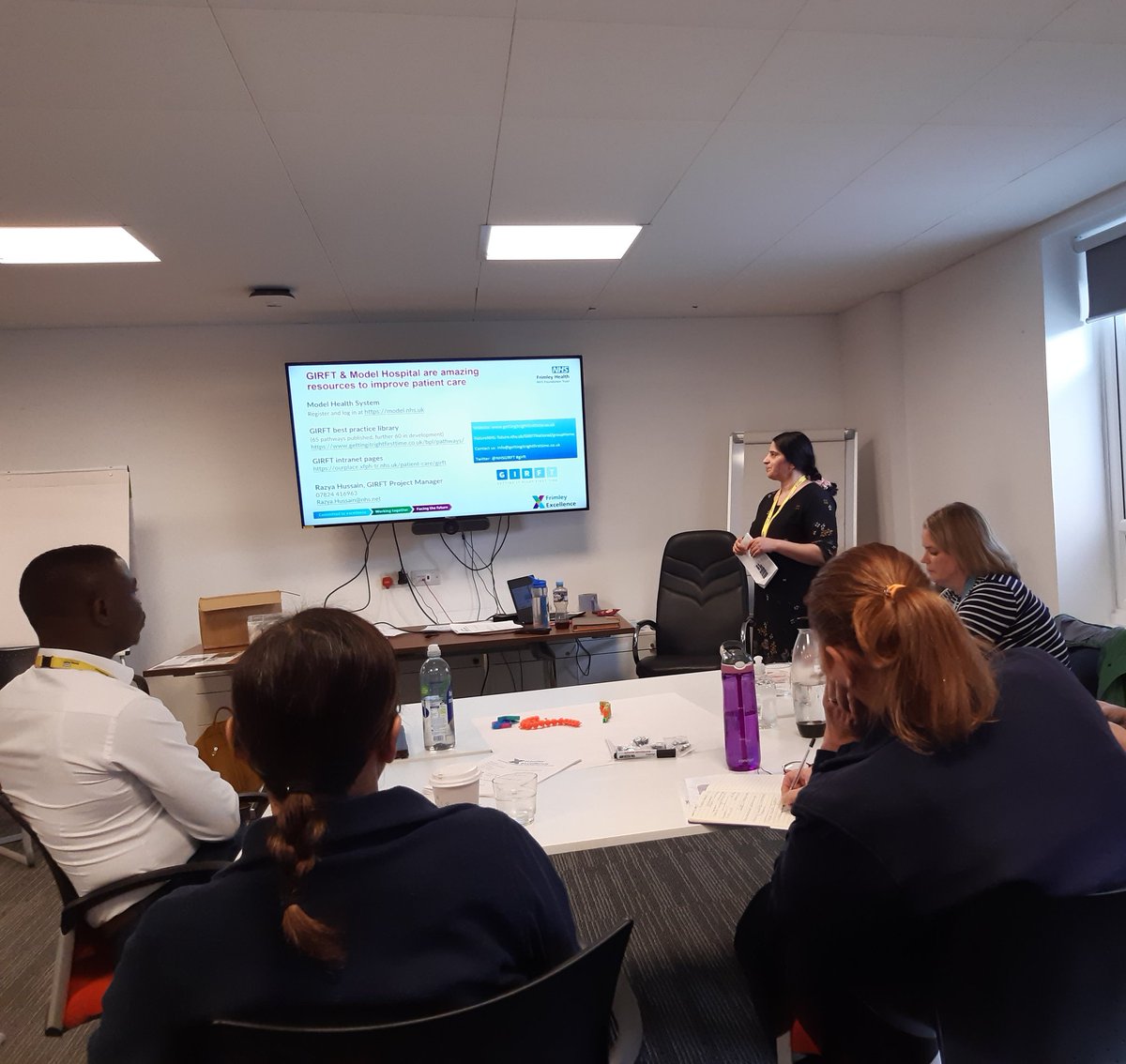 FHFTexcel's tweet photo. As part of our FXIS we were lucky to have Razya join us for a great session on @NHSGIRFT and @Model_Hospital today.
#futureFHFT
#ContinuousImprovement https://t.co/DfbwSplwgS