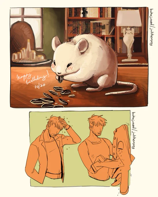 tyranno had many seeds to eat that day 🐭🎁✨ 