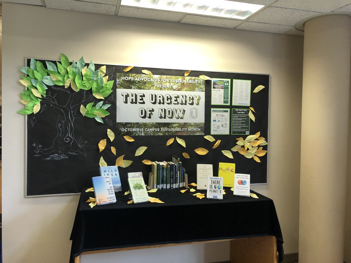 HC_Green's tweet photo. Check out our table at the @vanwylenlibrary to learn more about sustainability and the urgency of now! 📚 #sustainablehope https://t.co/7xHPUGnomJ