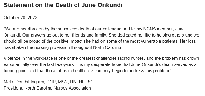 NCNA's tweet photo. Statement on the Death of June Onkundi https://t.co/Q3LZM1FNKG