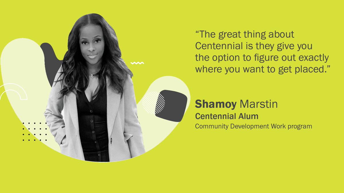 CentennialEDU's tweet photo. #CentennialGrad Shamoy’s path #StartedAtCentennial and has since flourished and aims to give back and create positive change in communities. ✨
Read about Shamoy’s journey and how Centennial helped her be at the right place at the right time. ➡️ https://t.co/Rut0fqdPnb https://t.co/foWrORxVns