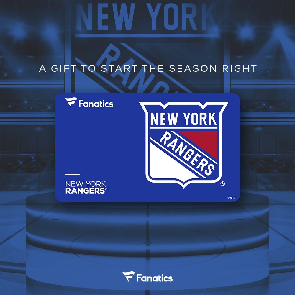 We're BACK 🏒 and my team <a href="/Fanatics/">Fanatics</a> has given me a $100 gift card to give away to a lucky fan! Just follow @fanatics like &amp; comment below your favorite Rangers moment from last season, and I’ll pick one of you to rock some Rangers merch! #FanaticsExclusive #NoQuitInNY