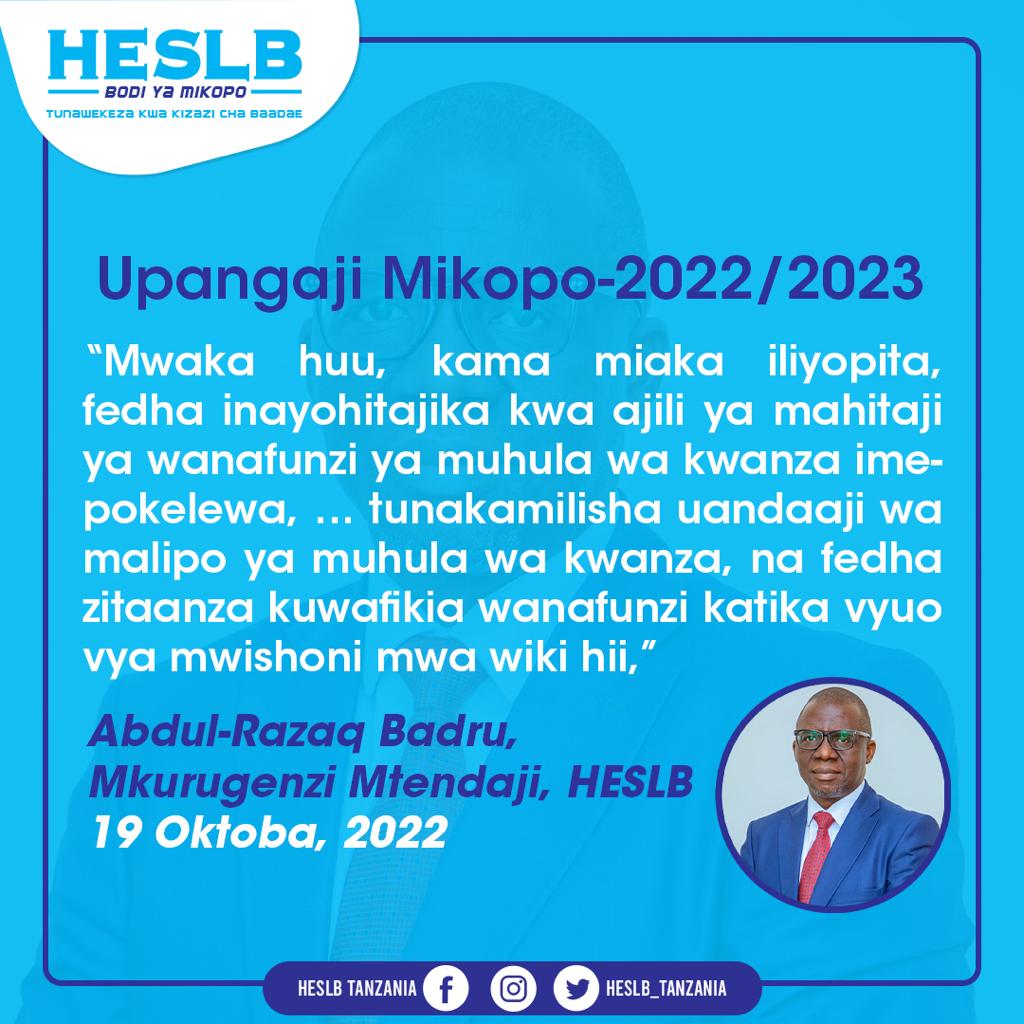 HESLBTanzania's tweet photo. Je, umeomba mkopo wa elimu ya juu kwa 2022/2023? ... Tembelea 'SIPA' yako #WeweNdoFuture #TimizaWajibu https://t.co/PqGUeS9orG