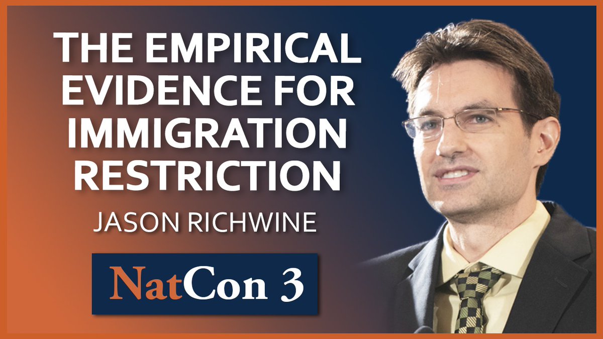 Watch Jason Richwine's full address on 'The Empirical Evidence for Immigration Restriction' delivered at NatCon 3 Miami as part of the 'Immigration' panel. Available here: youtu.be/cBPCmq3OSd8