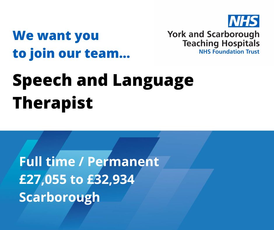 We're looking for a Speech and Language Therapist to join our team in Scarborough. Speech and language therapists provide life-changing treatment, support and care for children and adults. Find out more about the role and apply ➡ bit.ly/3SmY7eW