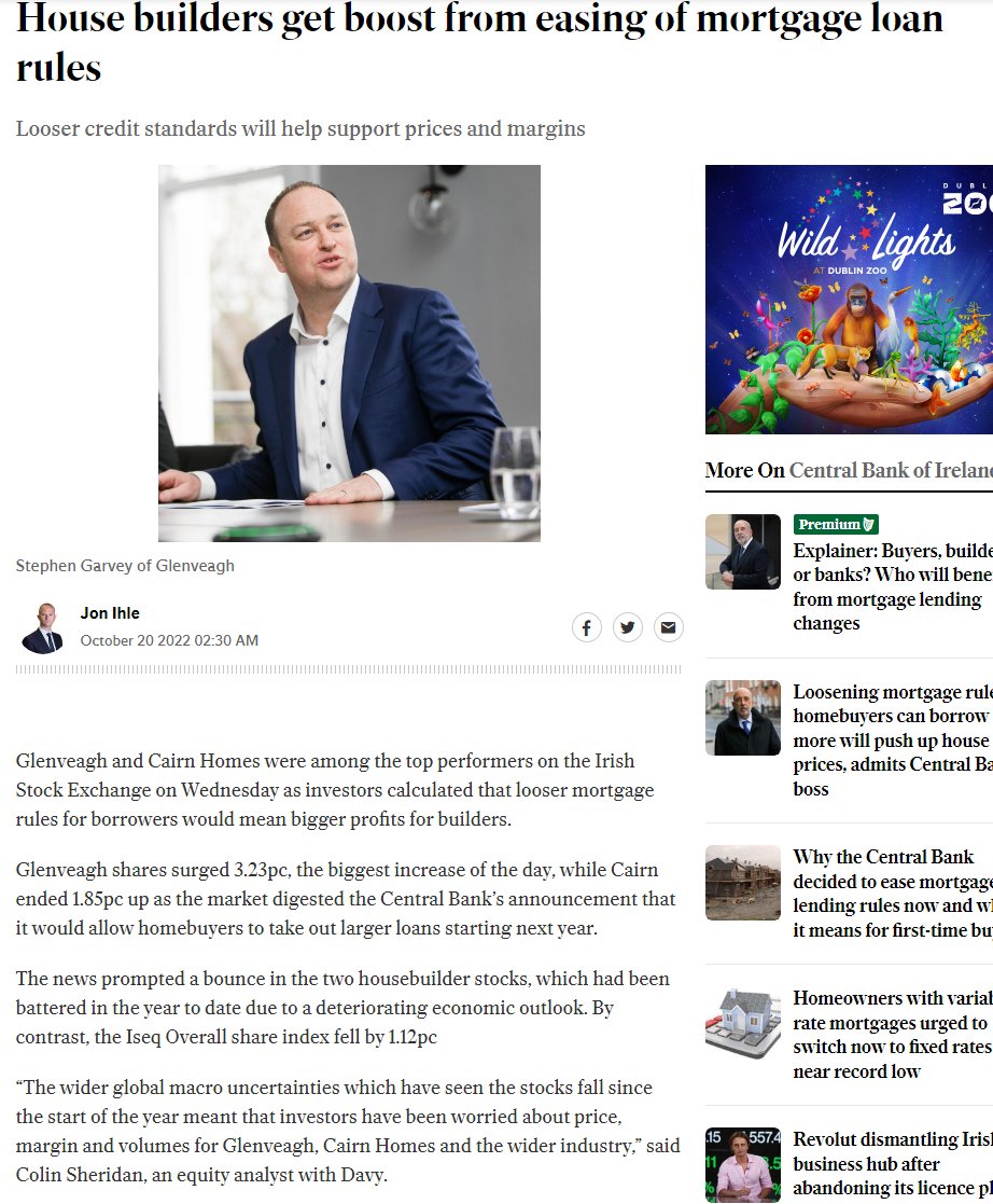 RoryHearneGaffs's tweet photo. Who were the Central Banks Rules changed for??
Who do they benefit?
Home buyers?
Are you for real?
Look who's shares are up today!
Its about the profits of the banks and developers
Property prices.
Keep em high.
And the profits keep rolling in...
Paid for by you
#HousingCrisis https://t.co/jjkNXRTHbX